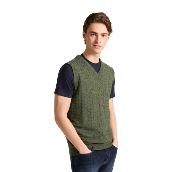 Harmont & Blaine Textured Knit Gilet With Ribbed V-Neck - NWT